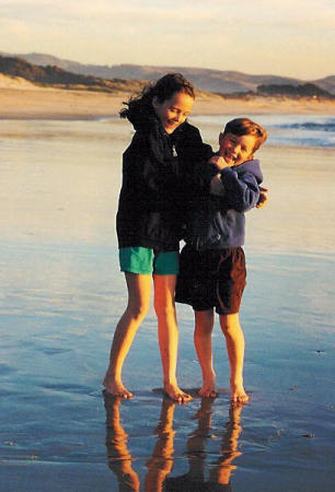 Emily & Max on the beach near our house in Half Moon Bay, 1997