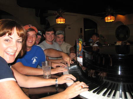 The gang at the piano bar.