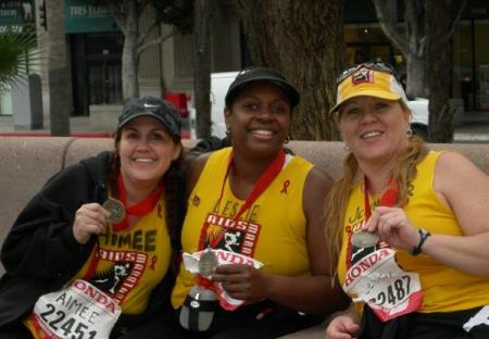 Aimee, Leslie and me after the marathon.