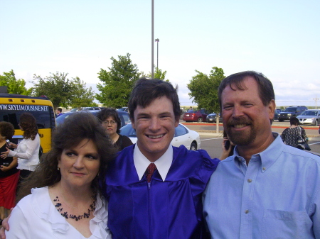 Jim Madewell, Debbie, and Jacoby at CHS graduation