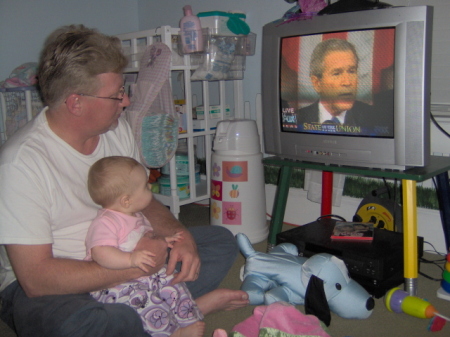 Daddy & Baby Watch George Bush