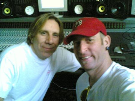 Troy Luckketta(Tesla)and I having some fun in the studio.