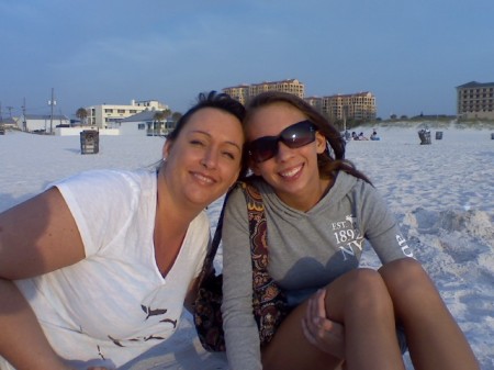 me & miranda at beach