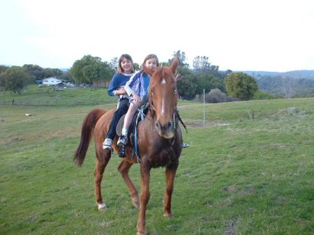 Gran-daughtrers Kat & Sierra w/rosie