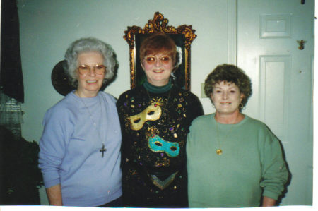 Mom, Michele, and Dana Mardi Gras 2005 in Bay St Louis, MS