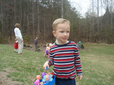 Eric at an Easter egg hunt - March 2008