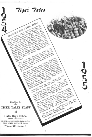 Lucinda Alsobrook Coulter-Burbach's album, 1955 Tiger Tales pg 1-6