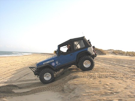 Driving on Cape Hatteras Beach, NC