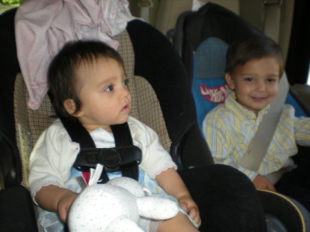 Off to church- Scarlette and brother Matthew