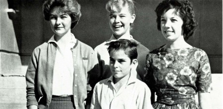 Clockwise from front center-- Carl, Ann, Donna, Peggy -- Amphi Jr High 1961