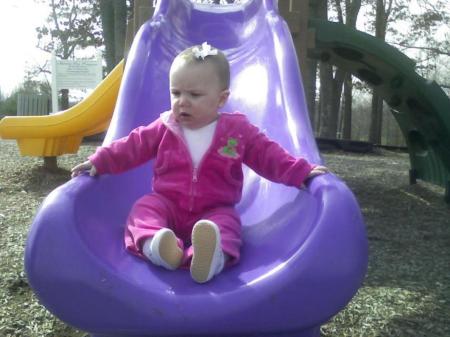 Gracie, first time at the park..