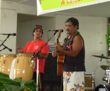 me & Kimo Miranda Jamming at a surf meet awards 2007