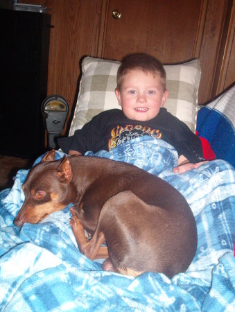 Adam Jr and Reno(our dog)