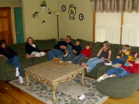 Mick, Tina, their kids and ours at our house FEB. 2007