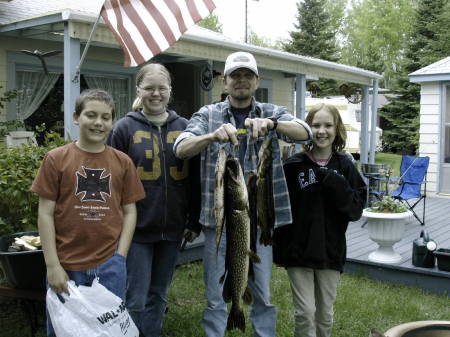 my daughters Sam and Amy back from fishin' at the cabin