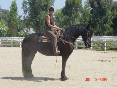 Maria riding Lindy