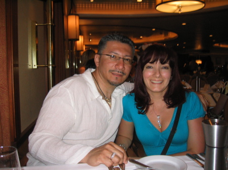 Carlos and me having dinner in the cruise