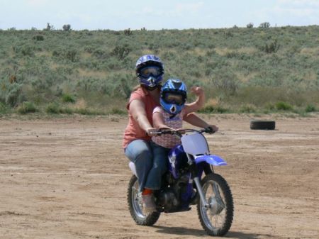 Me and daughter on Dirt Bike
