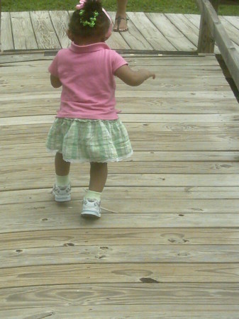 sincere running on the dock