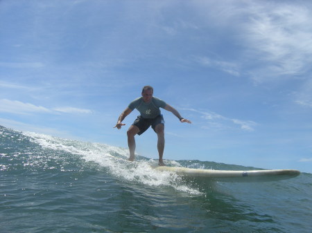 Andy surfing