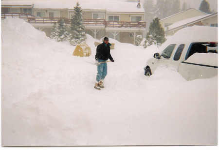 Shoveling snow in front of my place in Mammoth