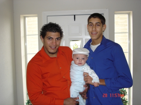 Two of my three sons and my grandbaby!