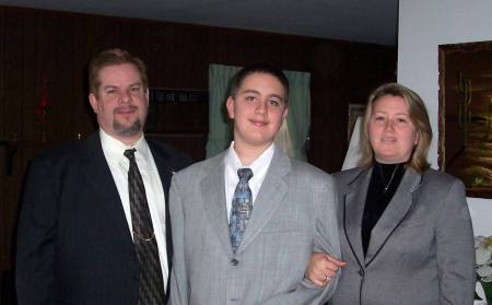 My wife, son and I at a funeral...  87(