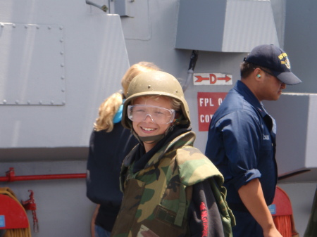 My son Anthony out on Mom's ship