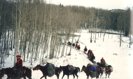 Guiding Pack string out of Jones Camp