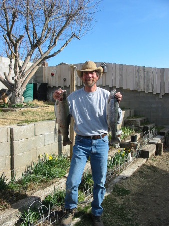 Fred with hs catch from Sandia Lake