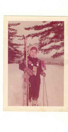 Barbara With antique skis