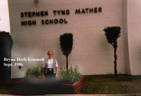 Bryna in front of Mather High School