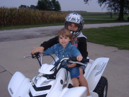 The girls on Shelby's 4-wheeler