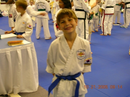 Joey getting his blue belt