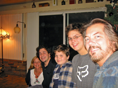 Me and all My boys Austin, J'aime, Jesse, Jon (Xmas 2004)