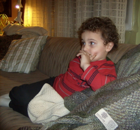 My grandson, Aiden, watching Elmo...