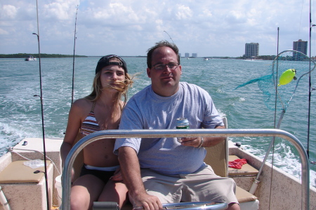 DAD AND MESINA IN OUR BOAT