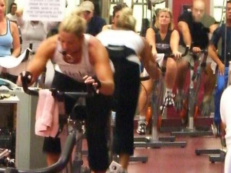 Teaching one of my spinning classes