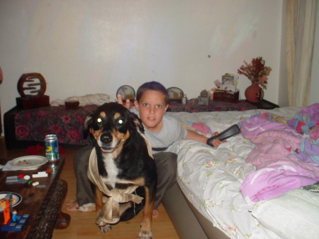 My grandson James and his dog Rocky