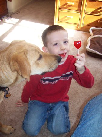 our little guy and his dog