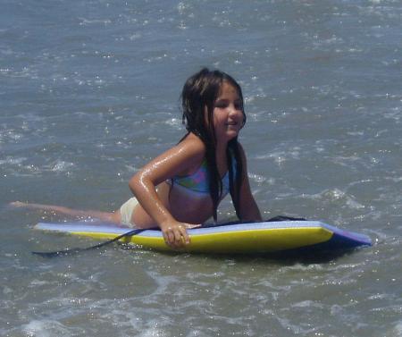 Brooke on the boogie board at La Jolla Shores