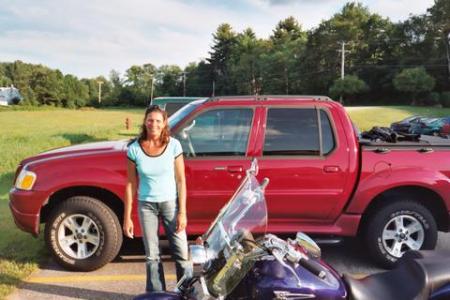 My Ford truck with my yamaha 1100 vstar custom bike