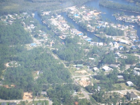 Bay St. Louis, MS...10 days after Katrina...taking off in Lear 45