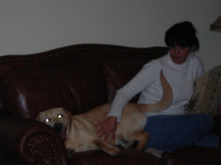 my sister Jo Ann & the Devil as a dog