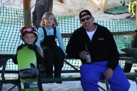 Dan & the kids after snowboarding