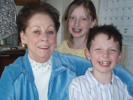 My kids with my mom before she passed away