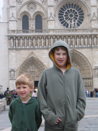 Jason and Brian in front of Notre Dame Cathedral