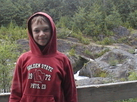 Elvis on a hike with Dad