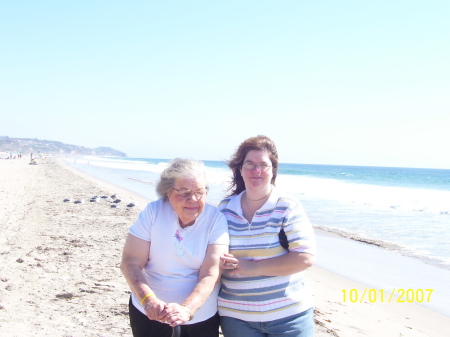 My Mom & I on the Beach In California