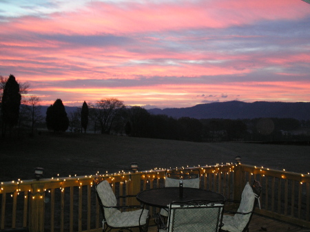 Sunset on my back porch.